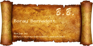 Boray Bernadett névjegykártya